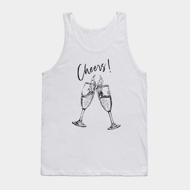 Cheers Champagne Glasses Image Tank Top by rachelsfinelines